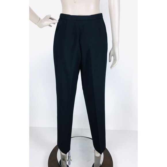 Vintage 70s York Yair Black Wool High Waist Pleated Trouser Pants - Picture 6 of 11